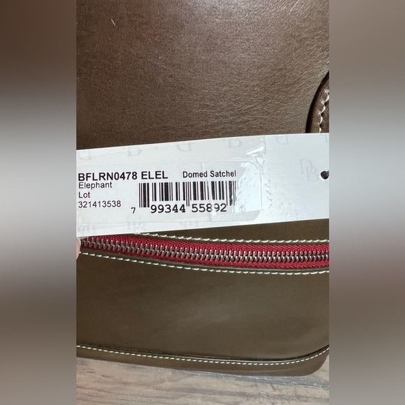 Dooney & Bourke NWT Toscana Elephant Brown Florentine Leather Domed Satchel Bag - Picture 12 of 16